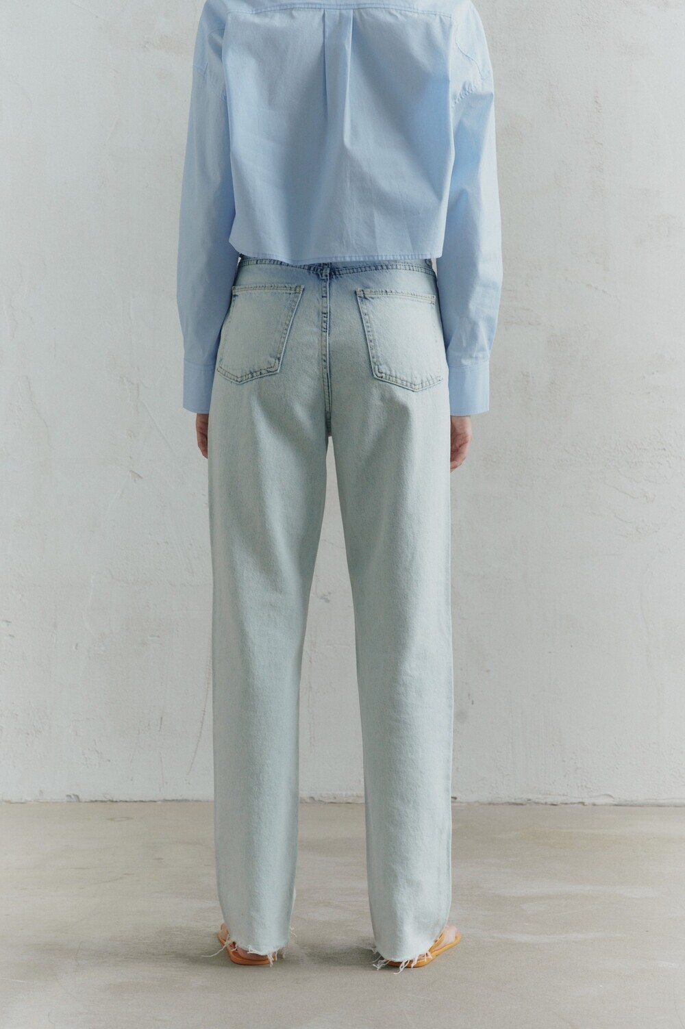 Short blue shirt